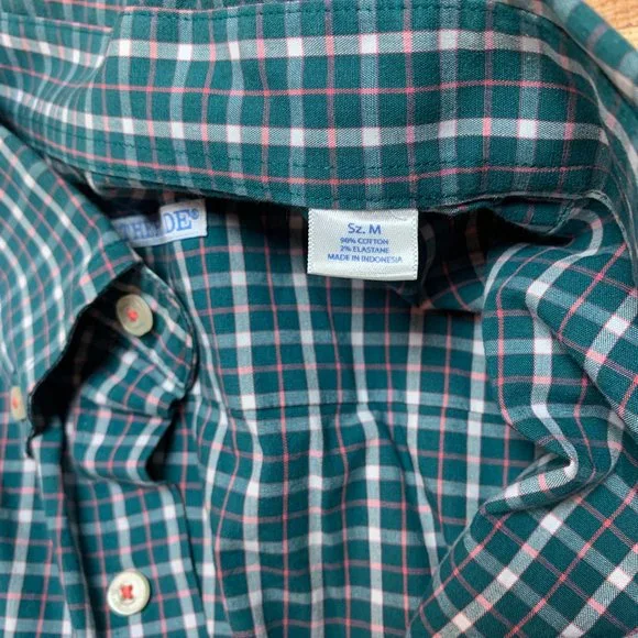 Southern Tide Shirt Green Mens Medium Plaid/Check Long Sleeve Button Down - Picture 5 of 14